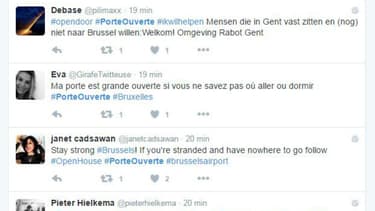 Les internautes belges et français proposent leur aide avec le hastag #PorteOuverte