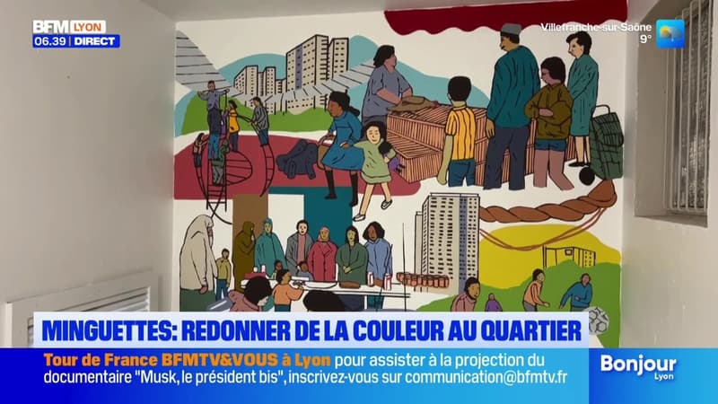 Vénissieux: une fresque pour redonner de la couleur au quartier des Minguettes