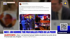 Homme tué par balles à Nice: le ou les auteurs des coups de feu en fuite, indique Anthony Borré