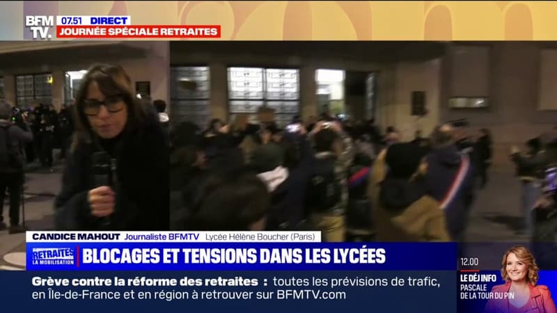 Réforme des retraites: des blocages et tensions dans un lycée du 20ème arrondissement de Paris
