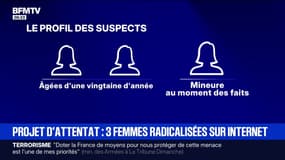 Profil des suspectes, rejet des accusations...Trois jeunes femmes, soupçonnées de préparer un attentat en France, ont été mises en examen et écrouées