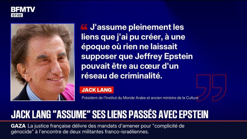 “Si j’en avais été informé, j’aurais stoppé tout net mes relations avec lui”: cité dans des documents révélés sur l'affaire Epstein, Jack Lang se défend