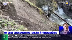 Freissinières: un glissement de terrain se produit après la crue du torrent de la Biaisse