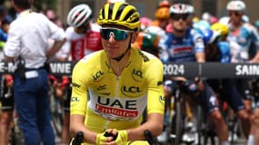 Tadej Pogacar au départ de la 5e étape du Tour de France, le 03/07/2024