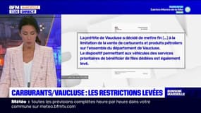 Carburant: les restrictions levées dans le Vaucluse