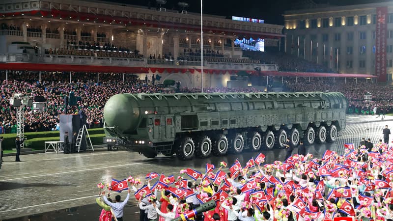 Défilé militaire à Pyongyang pour le 80e anniversaire du parti unique, le 10 octobre 2025.