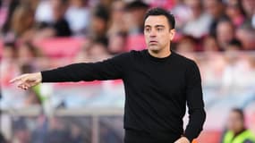 Xavi lors de Gérone-Barcelone (4-2, Liga), le 4 mai 2024