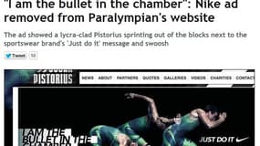 La publicité Nike avec Oscra Pistorius a été retirée jeudi selon le "Mirror"