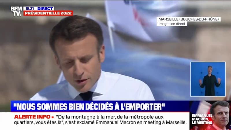 Meeting d'entre-deux tours à Marseille: Emmanuel Macron vante 
