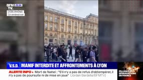 Des affrontements en cours à Lyon sur la place des Terreaux 