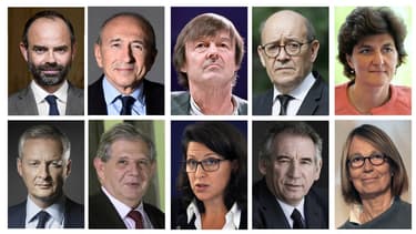 Edouard Philippe et ses principaux ministres selon l'ordre protocolaire.