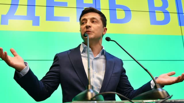 Volodymyr Zelenski, tout juste élu président ukrainien, le 21 avril 2019 à Kiev.