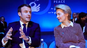 Emmanuel Macron et Ursula Von der Leyen au Forum sur la paix ce mardi 