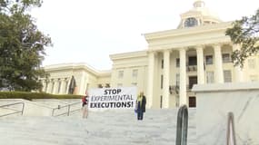Des opposants à la peine de mort en Alabama, janvier 2024