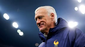 Le sourire de Didier Deschamps lors du match Italie-France (1-3, Ligue des Nations), le 17 novembre 2024