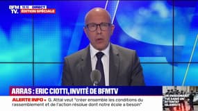 Attaque au couteau à Arras: "J'ai demandé au président de la République de réactiver l'état d'urgence", indique Éric Ciotti (président des Républicains)