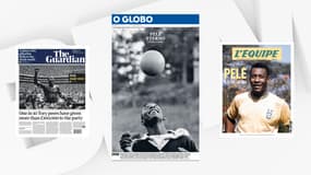 Les Unes du Guardian, de O Globo et de L'Equipe, au lendemain de la mort de Pelé, légende du football