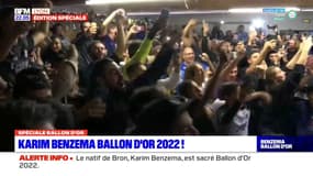 Benzema Ballon d'Or: les images de la joie des jeunes de Bron