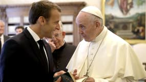 Emmanuel Macron et le pape François, le 26 juin 2018 au Vatican