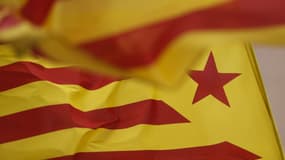 Le drapeau de la Catalogne. Photo d'illustration