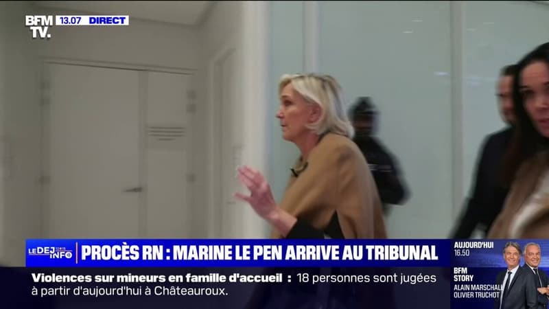 Procès des assistants parlementaires du RN: Marine Le Pen arrive au tribunal correctionnel de Paris