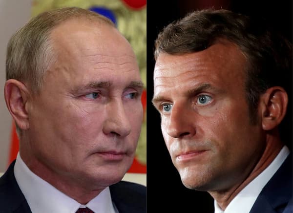 Emmanuel Macron and Vladimir Putin. 