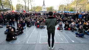 Un rassemblement de "Nuit Debout" place de la République à Paris, le 30 avril 2016