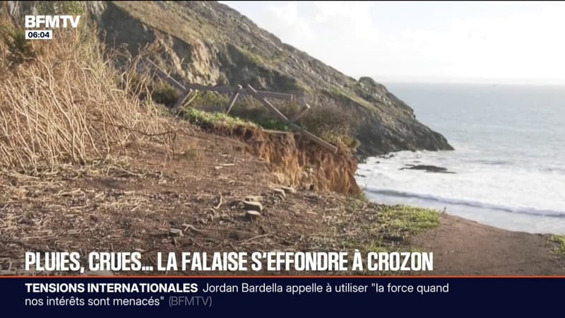 Une partie d'une falaise de Crozon, en Bretagne, s'est effondrée à la suite des intempéries de janvier