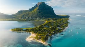 île Maurice , vue aérienne Paradis Beachcomber 