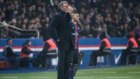 Laurent Blanc avec Marco Verratti, à Paris le 13 décembre 2015