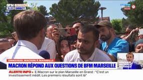 Marseille: Emmanuel Macron évoque la question du trafic de drogue aux Campanules