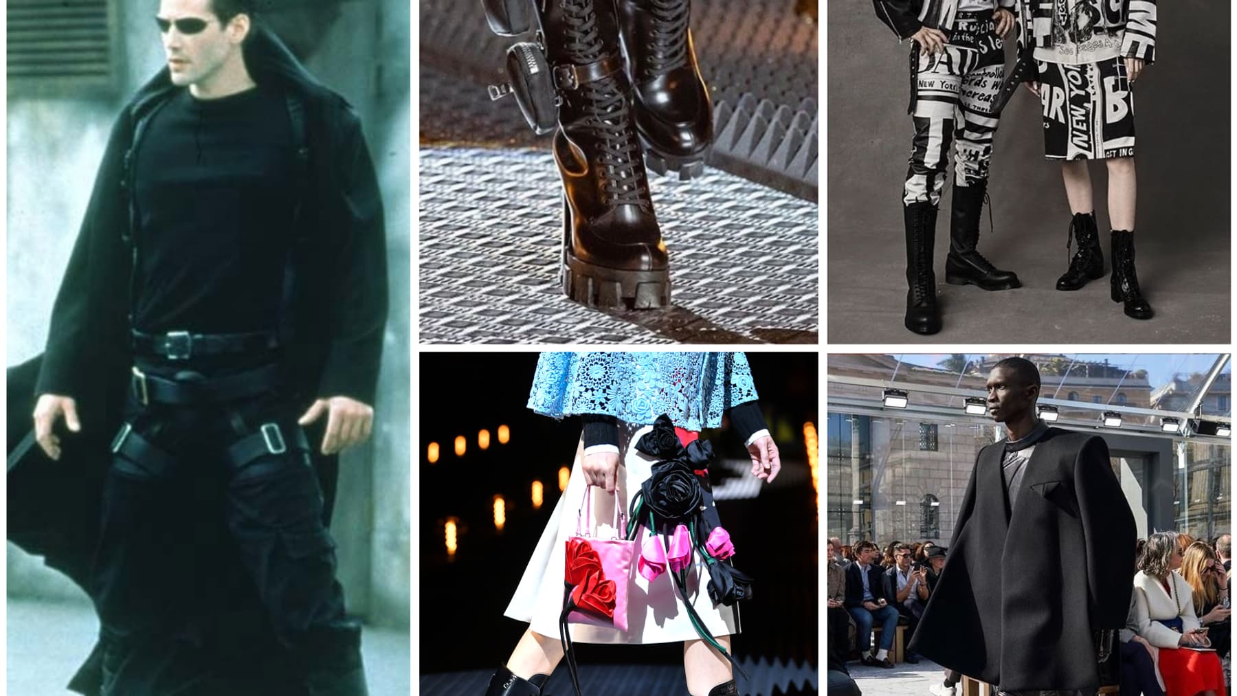 Neo dans Matrix - Prada, Jeremy Scott et Bottega Veneta