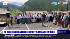 18-Juin: des collégiens et des élus chantent Les Partisans à Cervières
