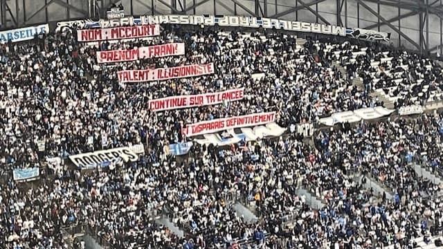 La banderole des ultras marseillais pour "l'illusionniste" Frank McCourt, 28 avril 2024