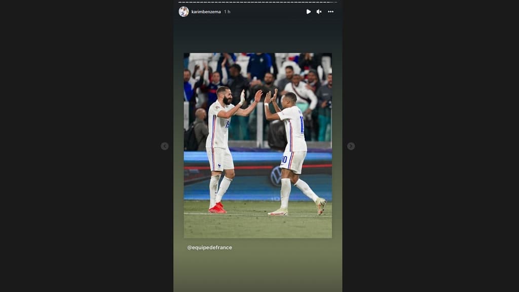 Karim Benzema avec Kylian Mbappé chez les Bleus