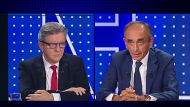 Jean-Luc Mélenchon et Eric Zemmour débattent sur BFMTV, le 23 septembre 2021.