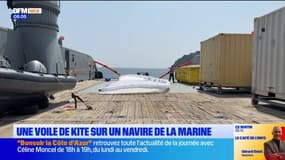 UNOC : une voile de Kite testée sur un navire de la Marine