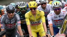 Tadej Pogacar avant la 16e étape du Tour de France, le 16/07/2024