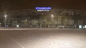 La neige à Strasbourg (Bas-Rhin), le 15 janvier 2021.
