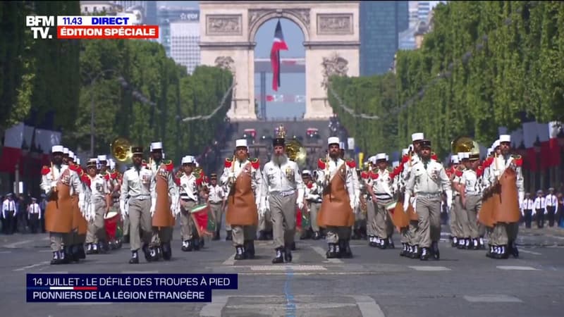 14-Juillet: les pionniers de la Légion étrangère défilent