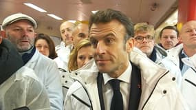 Emmanuel Macron au marché de Rungis, ce 21 février 2023.