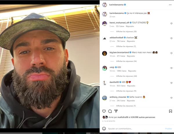 Karim Benzema sur Instagram à deux jours de la finale du Mondial