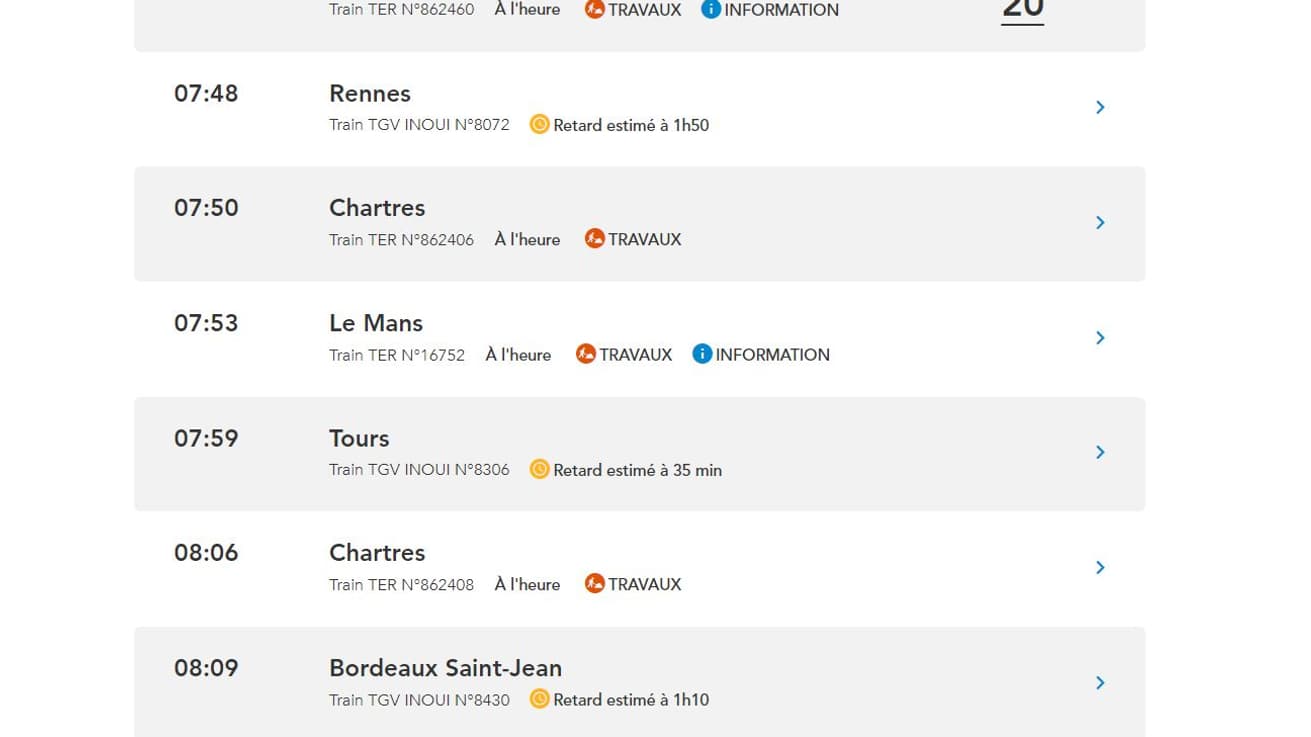 Après la panne géante de dimanche à Montparnasse, des retards perduraient ce lundi matin sur l'ouest de la France. Après la panne géante de dimanche à Montparnasse, des retards perduraient ce lundi matin sur l'ouest de la France.