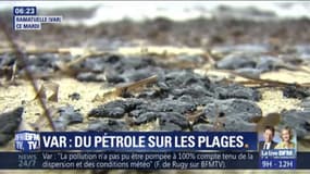 Des plages souillées par le pétrole dans le golfe de Saint-Tropez