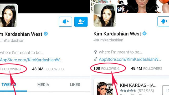 Le compte Twitter de Kim Kardashian
