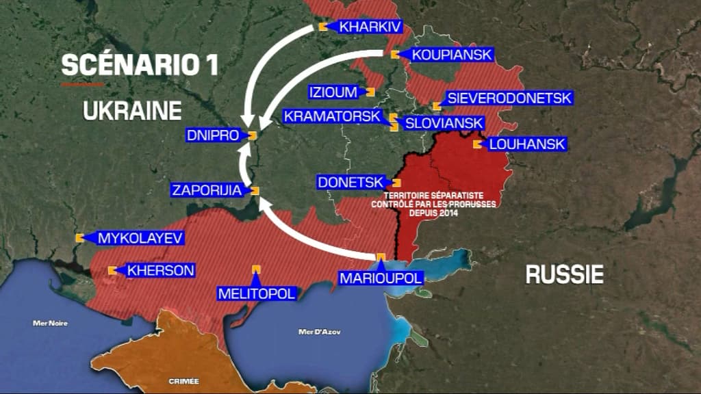 Le premier scénario de l'offensive dans le Donbass. Le premier scénario de l'offensive dans le Donbass.