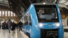 Un train à hydrogène d'Alstom à Leipzig (Allemagne) en février 2019