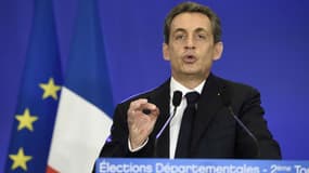 Nicolas Sarkozy après le second tour des élections départementales, le 29 mars 2015.