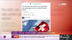 Suisse: viol de "courte durée" = une peine plus courte
