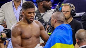 Anthony Joshua à l'issue de son combat avec Oleksandr Usyk, dimanche 21 août 2022.